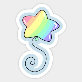 Rainbow Pastel Star Balloon Sticker